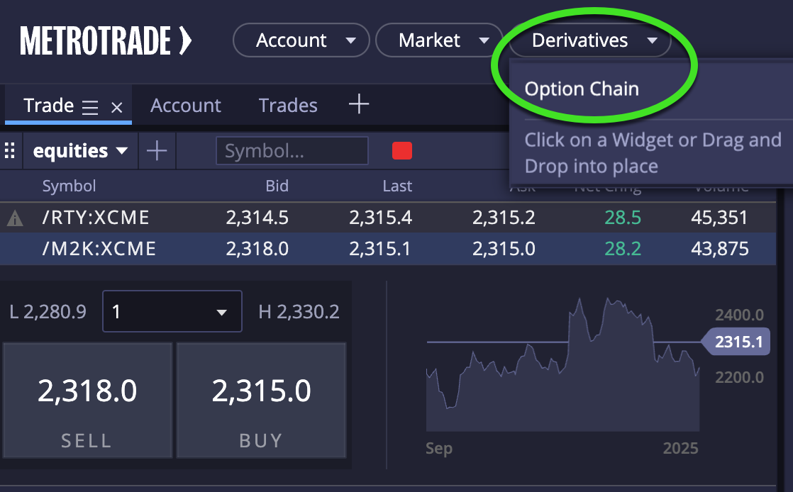 Metro Widget Understanding the MetroTrader Menu Bar and Widgets